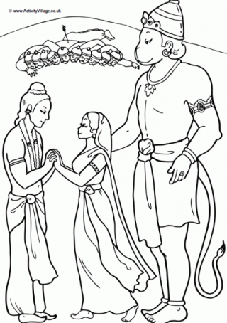 Hanuman Colouring Page