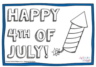 Happy 4th of July Colouring Placemat 1