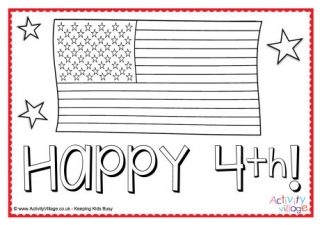 Happy 4th of July Colouring Placemat 2