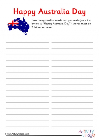 Happy Australia Day How Many Words