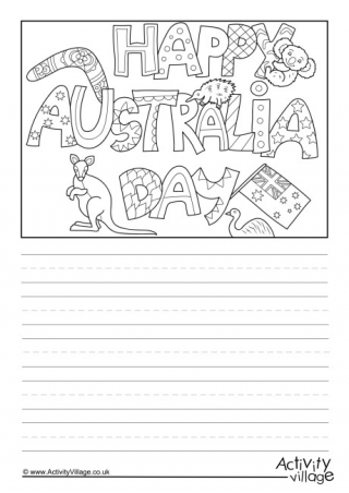 Happy Australia Day Story Paper