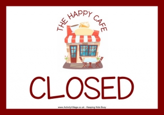 Happy Cafe Closed Poster