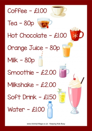 Happy Café Drinks Poster