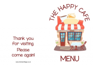 Happy Café Folding Menu