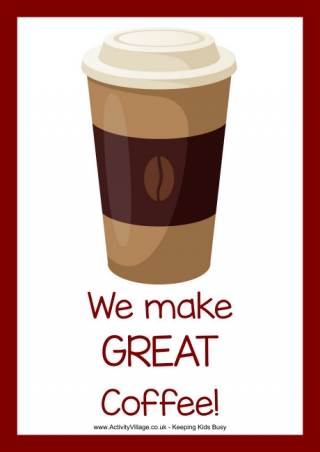 Happy Cafe Great Coffee Poster