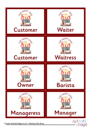 Happy Cafe Name Badges
