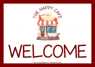 Happy Cafe Welcome Poster