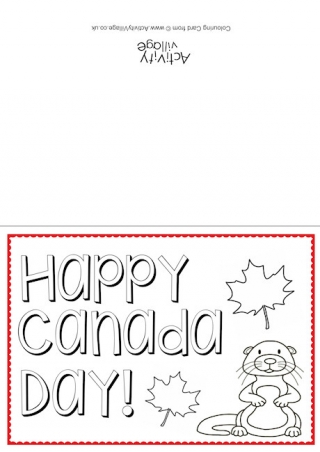 Happy Canada Day Colouring Card 2