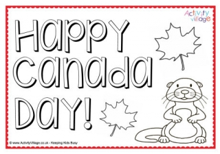 Happy Canada Day Colouring Placemat