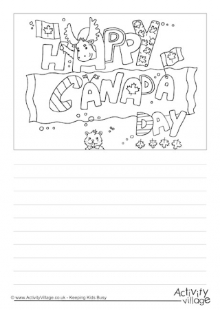 Happy Canada Day Story Paper