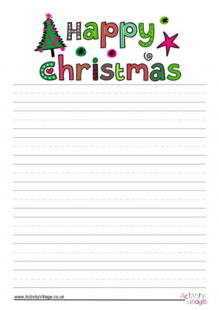Happy Christmas Writing Paper 1
