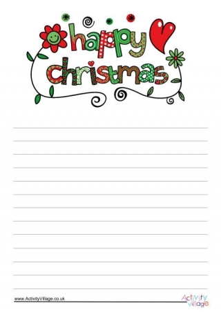 Happy Christmas Writing Paper 2