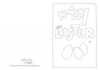 Happy Easter Colouring Card 2