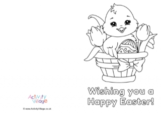 Happy Easter Colouring Card 4