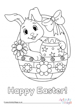 Happy Easter Colouring Page 3