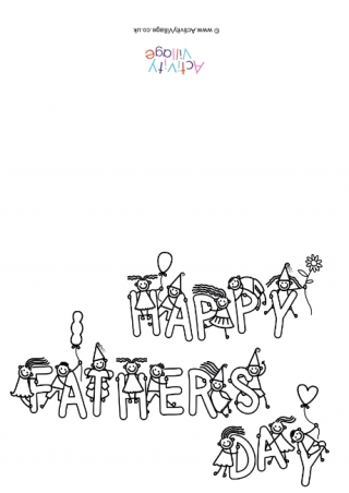 Happy Father's Day Colouring Card 3