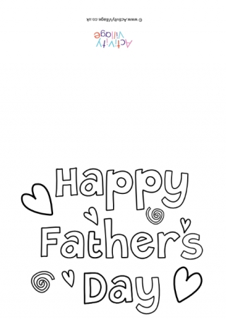 Happy Father's Day Colouring Card