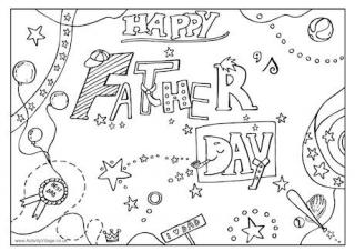 Happy Father's Day Colouring Page
