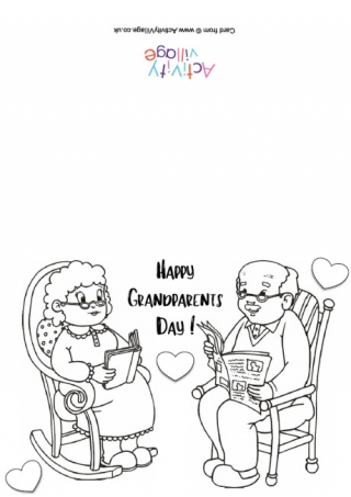 Happy Grandparents' Day Colouring Card 1