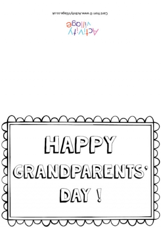Happy Grandparents' Day Colouring Card 2