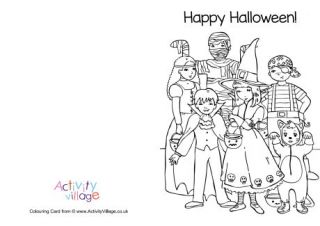 Happy Halloween Colouring Card