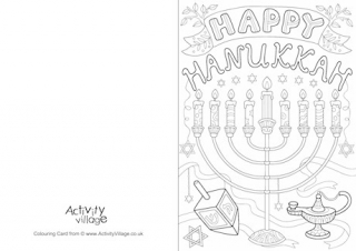 Happy Hanukkah Colouring Card