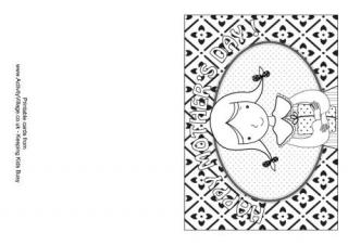 Happy Mother's Day Colouring Card