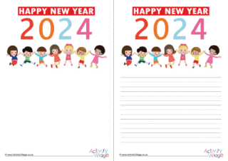 Happy New Year 2024 Writing Paper