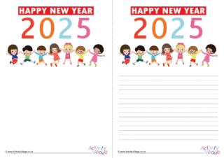 Happy New Year 2025 Writing Paper