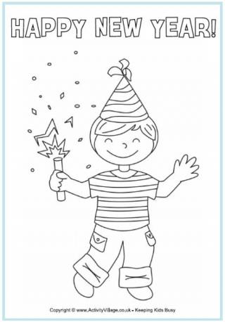 New Year Colouring Pages The child simply drops the palm into the container with the color of the paint and then. new year colouring pages