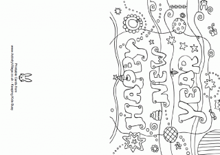 Happy New Year Colouring Card