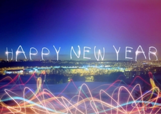 Happy New Year Lights Poster
