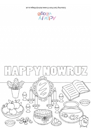Happy Nowruz Colouring Card