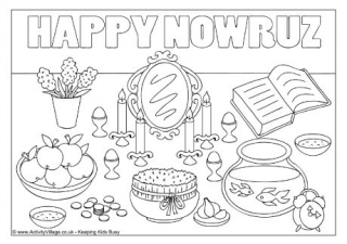 Happy Nowruz Colouring Page