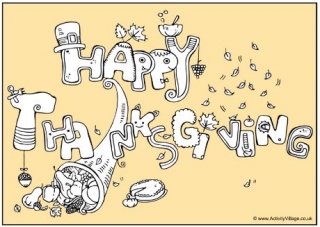 Happy Thanksgiving Colouring Page 2