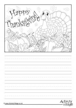 Happy Thanksgiving Story Paper 2