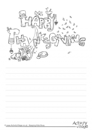 Happy Thanksgiving Story Paper