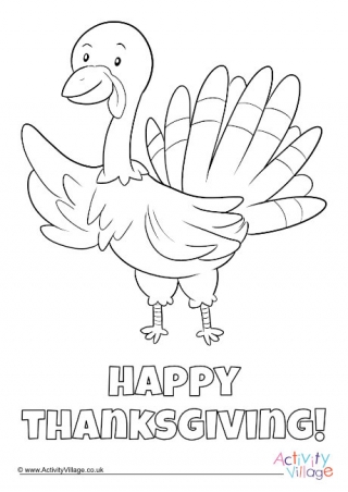 First Thanksgiving Turkey Colouring Page