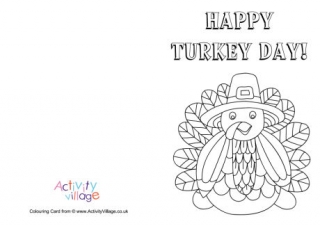 Happy Thanksgiving Colouring Card