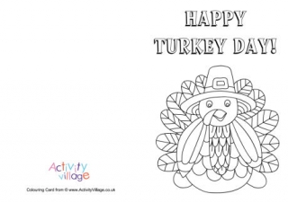 Happy Turkey Day Colouring Card