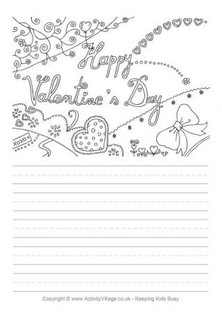 Happy Valentine's Day Story Paper