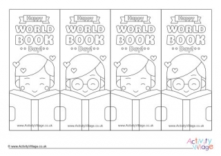 Happy World Book Day Colouring Bookmarks