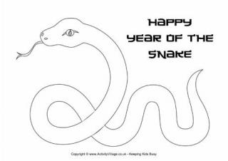 Happy Year of the Snake colouring