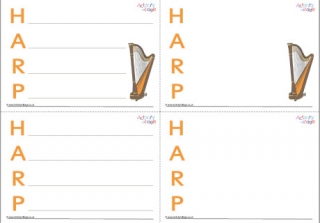 Harp Acrostic Poem Printable