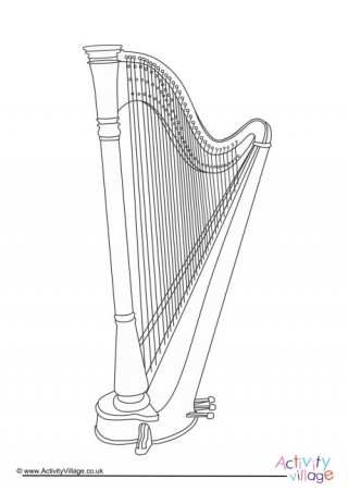 Harp Colouring Page
