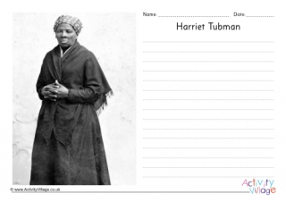 Harriet Tubman Writing Page
