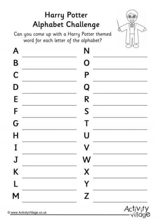 Harry Potter Alphabet Challenge