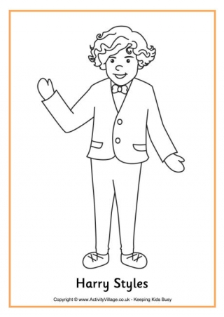 Harry Styles Colouring Page