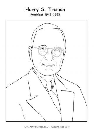 Harry Truman Colouring Page