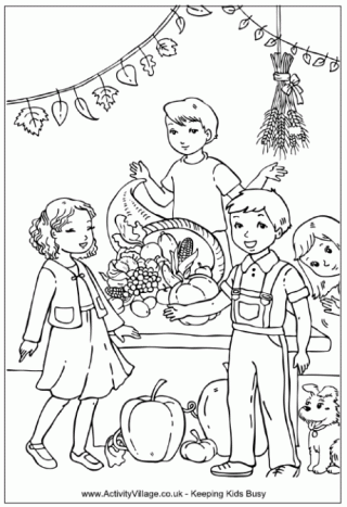 Harvest Festival Colouring Page